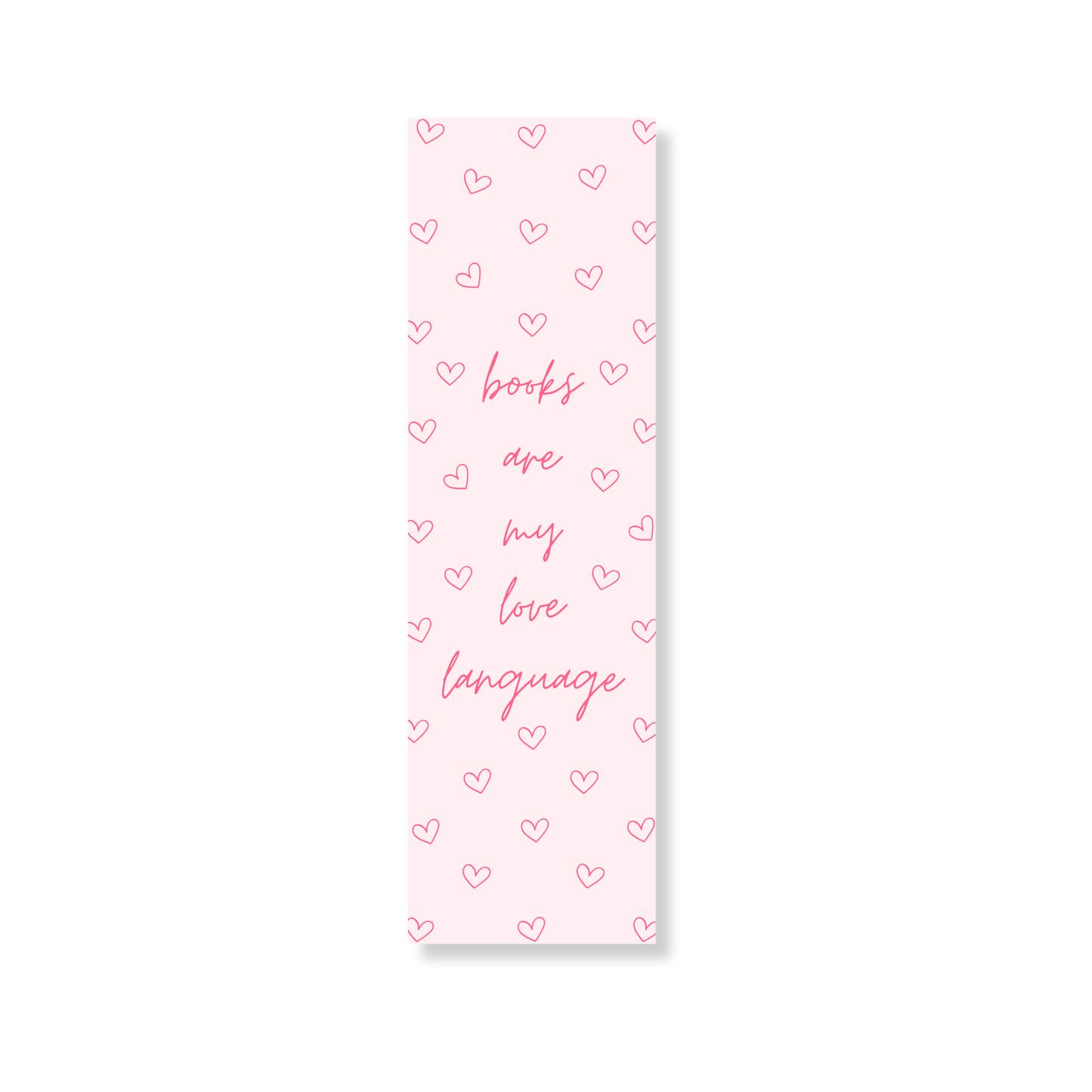 Boekenlegger Books Are My Love Language met roze design