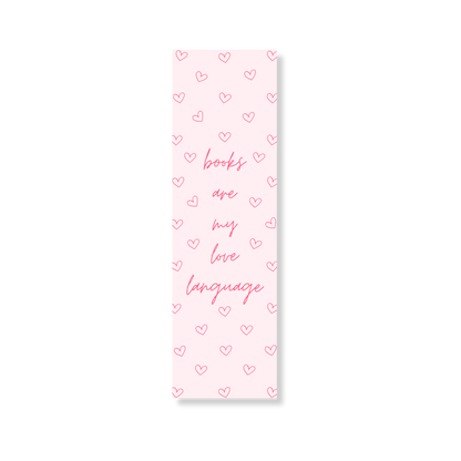 Boekenlegger Books Are My Love Language met roze design