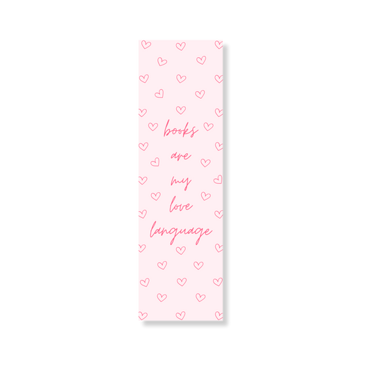 Boekenlegger Books Are My Love Language met roze design