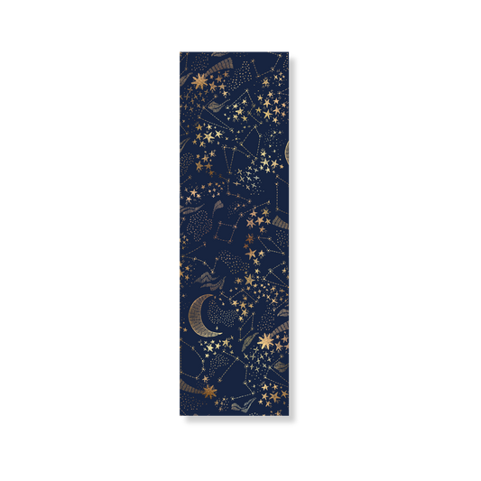 Donkerblauwe boekenlegger Celestial Stars met sterren en maantjes