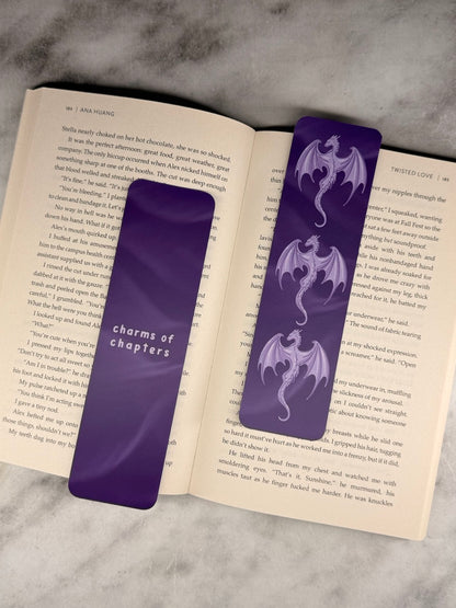 Achterkant van boekenlegger Dragons
