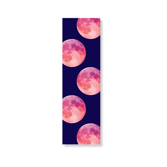 Donkerblauwe boekenlegger Pink Moons met roze manen