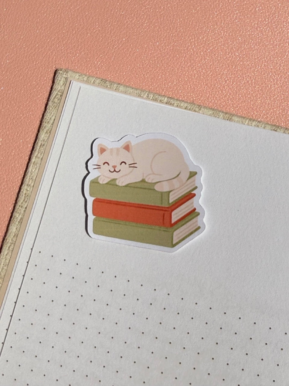 Cat & Book Lover bookish sticker gefotografeerd voor de stickercollectie.
