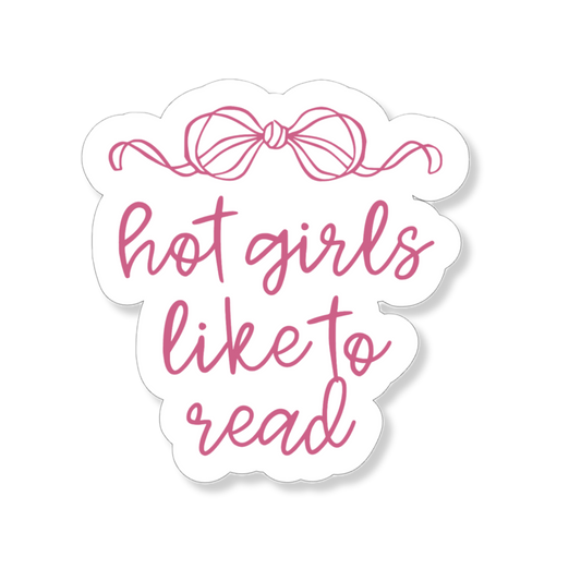 Hot Girls Like To Read bookish sticker voor boekenliefhebbers.
