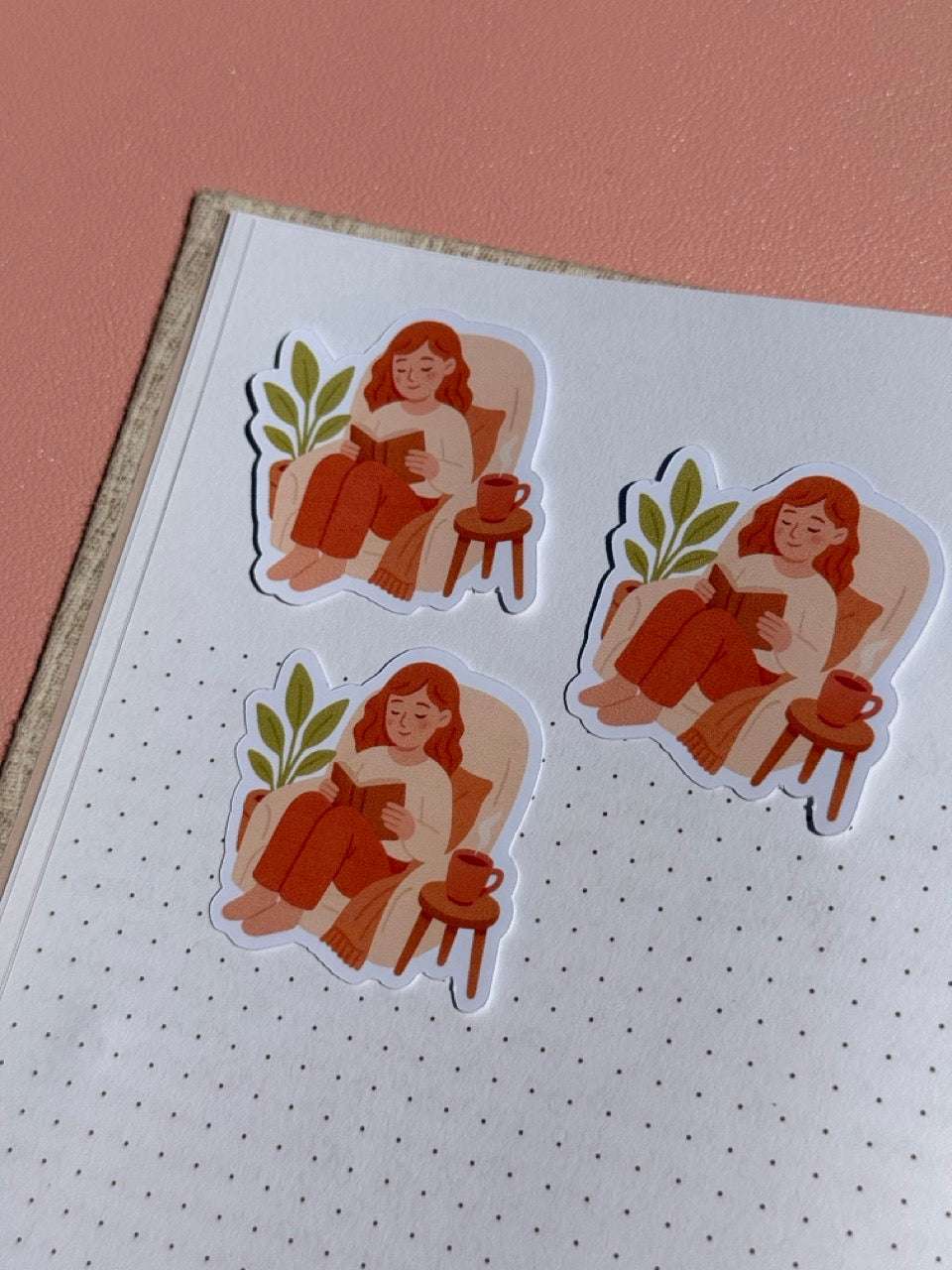 Cozy Reading Nook bookish sticker voor reading journals en planners.