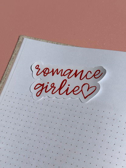 Romance Girlie sticker voor reading journals en romance readers.