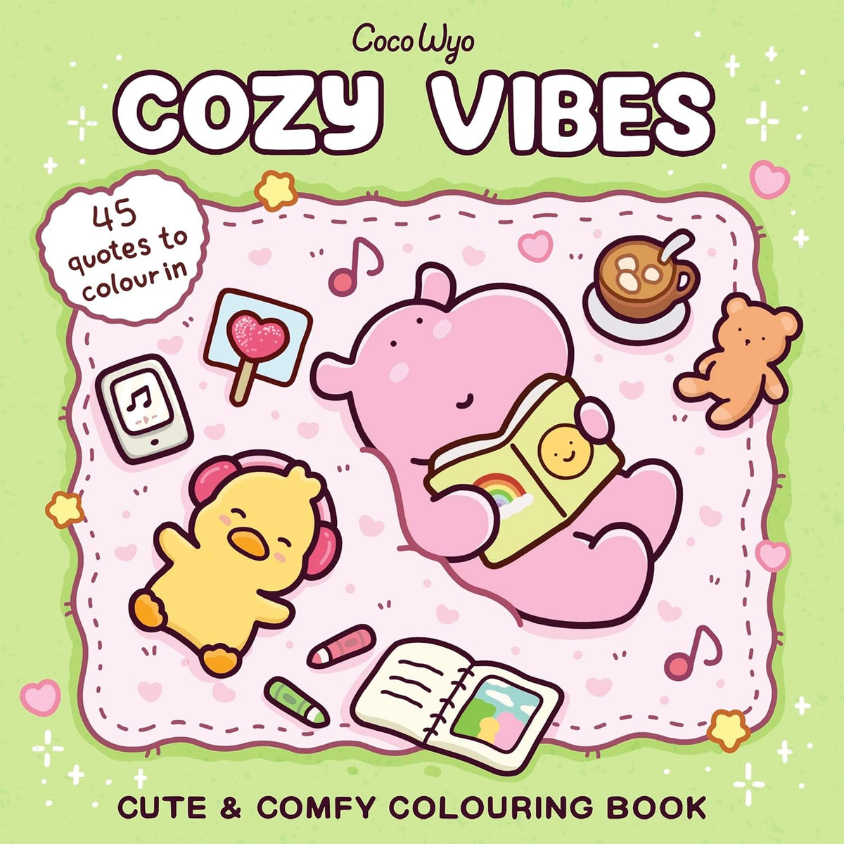 Coco Wyo Cozy Vibes kleurboek met 45 quotes om in te kleuren