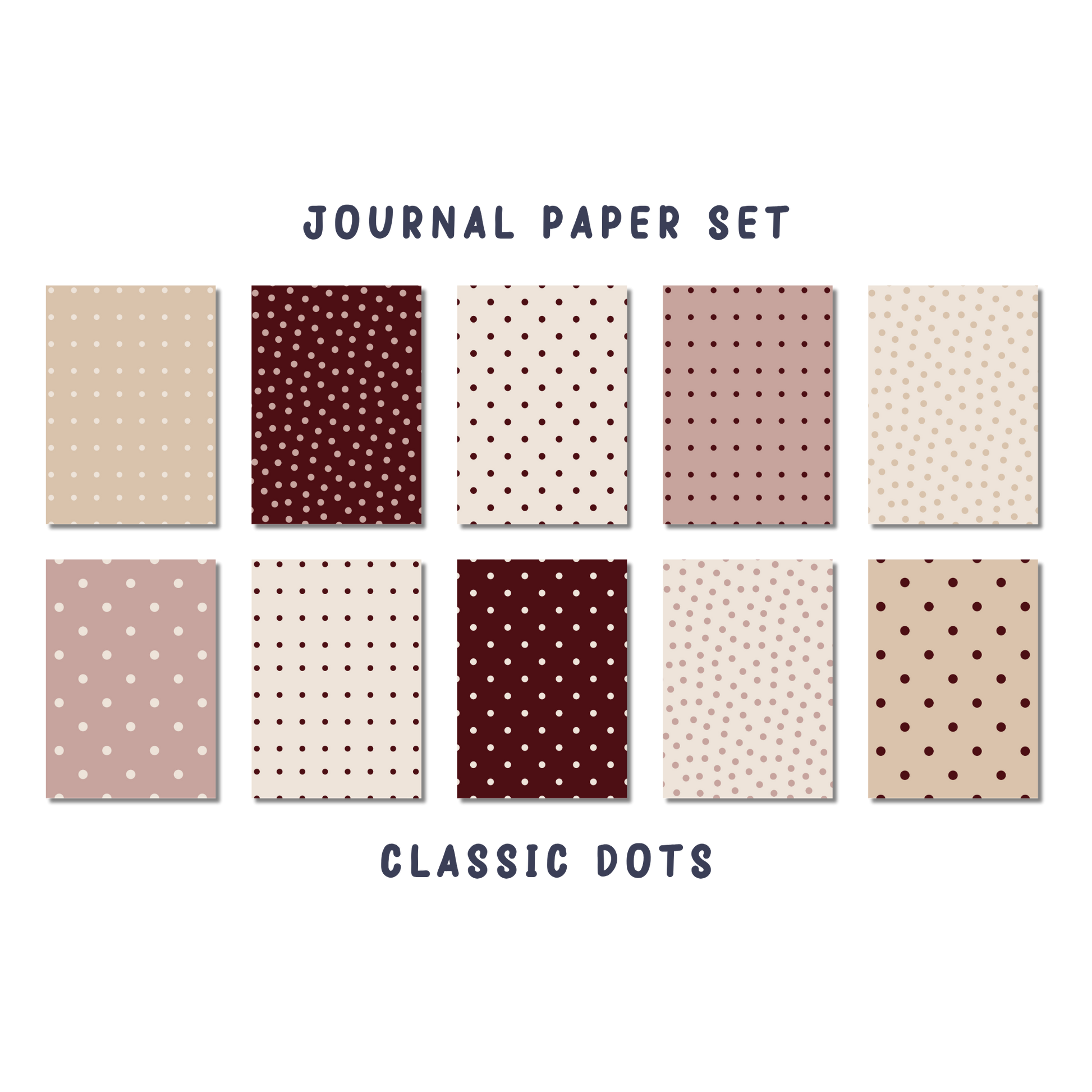 Journal Paper Set Classic Dots met stippenpatroon