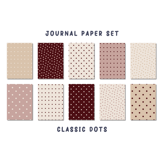 Journal Paper Set Classic Dots met stippenpatroon
