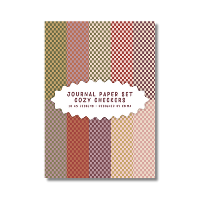 Journal Paper Set Cozy Checkers voor journaling