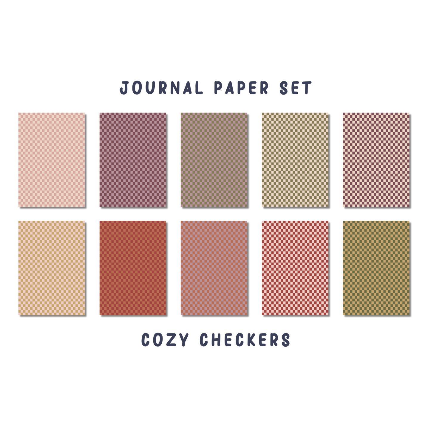 Journal Paper Set Cozy Checkers met ruitpatronen