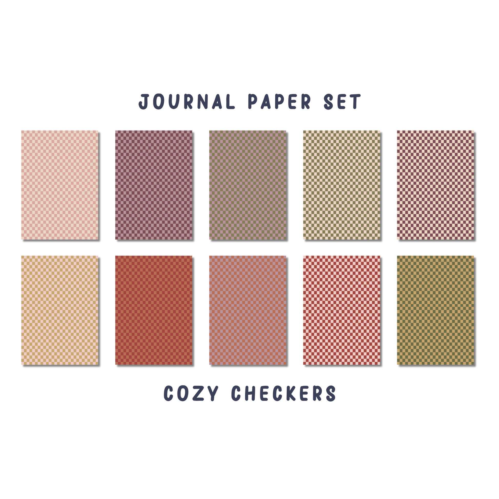 Journal Paper Set Cozy Checkers met ruitpatronen