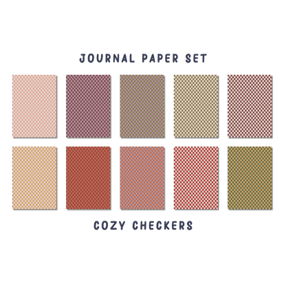 Journal Paper Set Cozy Checkers met ruitpatronen