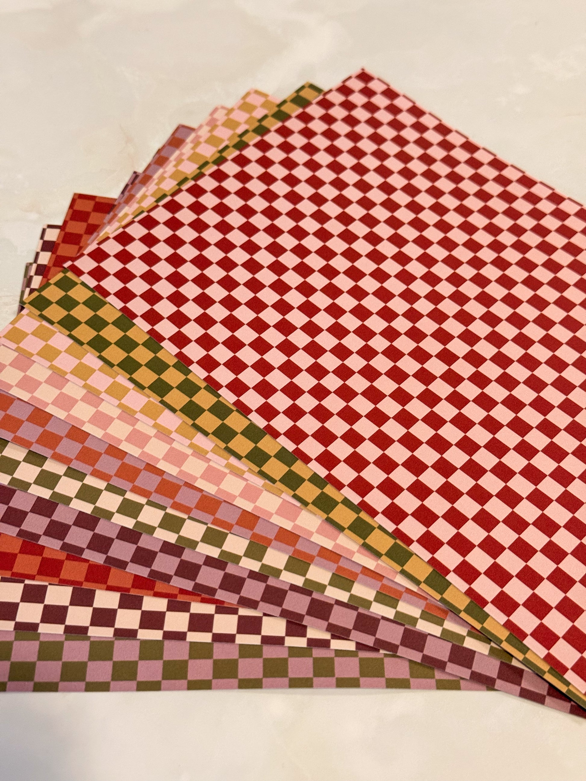 Journal Paper Set Cozy Checkers voor creatieve spreads
