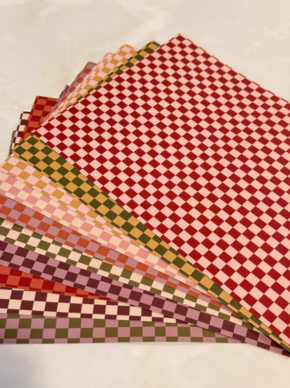 Journal Paper Set Cozy Checkers voor creatieve spreads