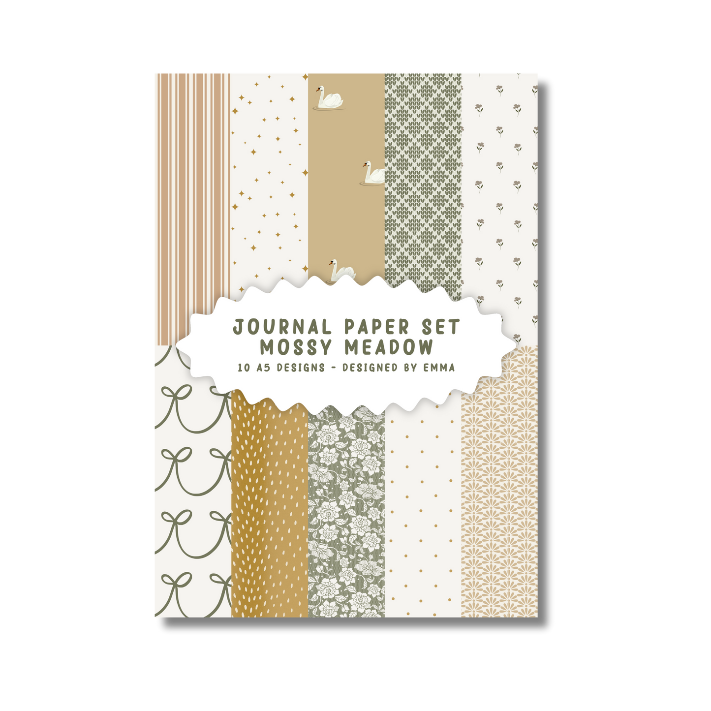 Journal Paper Set Mossy Meadow voor journaling