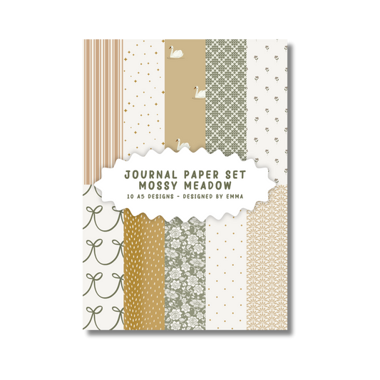 Journal Paper Set Mossy Meadow voor journaling