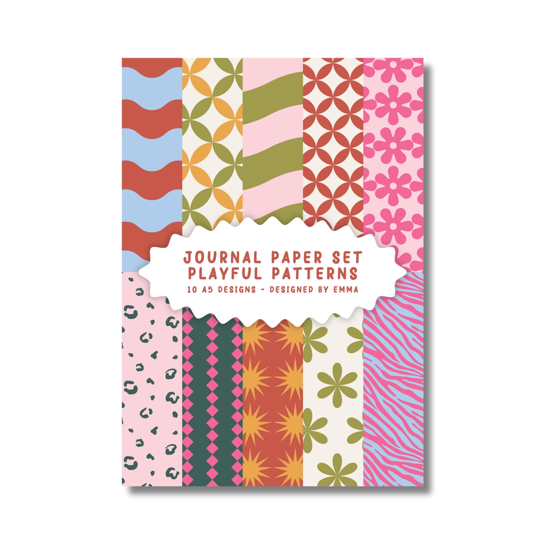Journal Paper Set Playful Patterns voor journaling