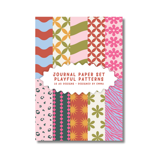 Journal Paper Set Playful Patterns voor journaling