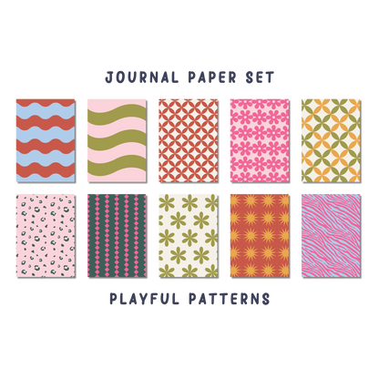 Journal Paper Set Playful Patterns met speelse patronen