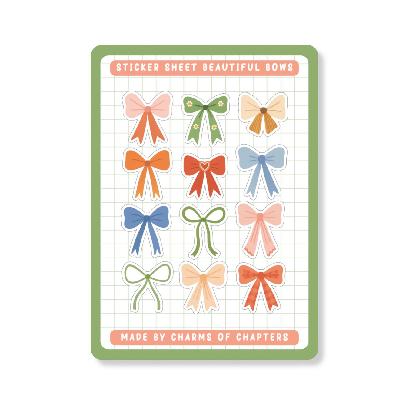 Stickervel Beautiful Bows met strik illustraties