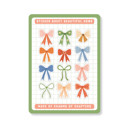 Stickervel Beautiful Bows met strik illustraties