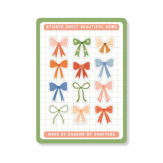 Stickervel Beautiful Bows met strik illustraties