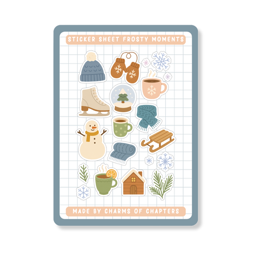 Stickervel Frosty Moments met winterse illustraties