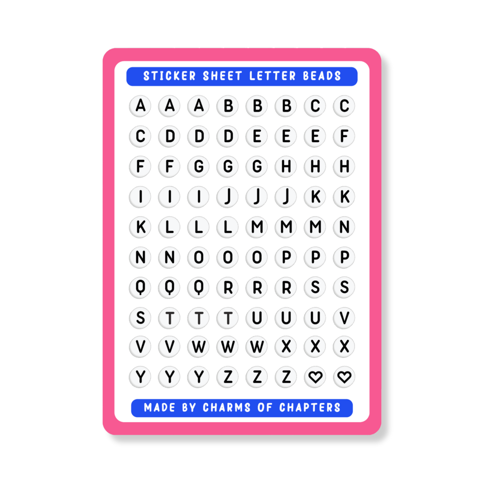 Stickervel Letter Beads met letterkralen voor journaling