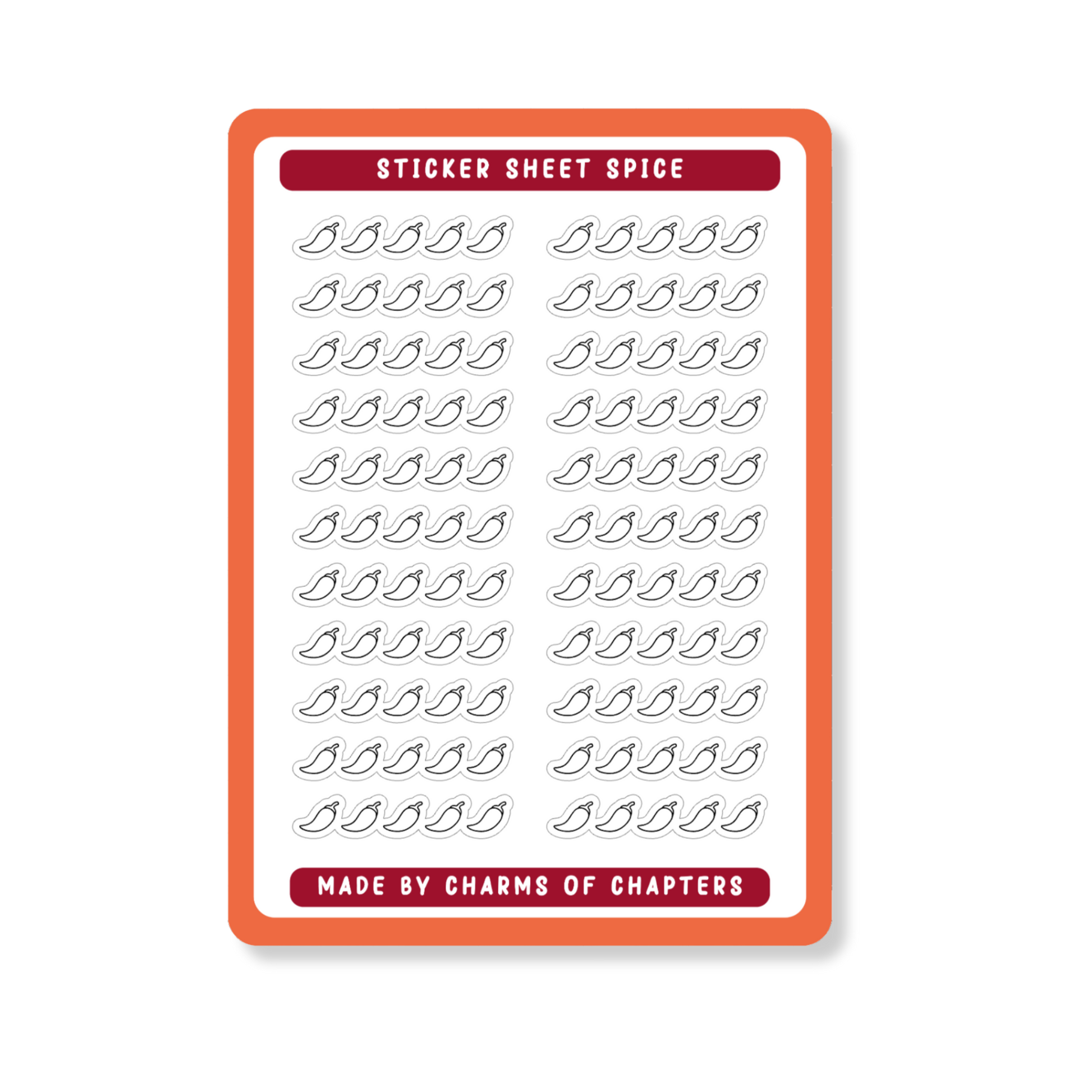 Stickervel Outline Spice met spicy romance illustraties