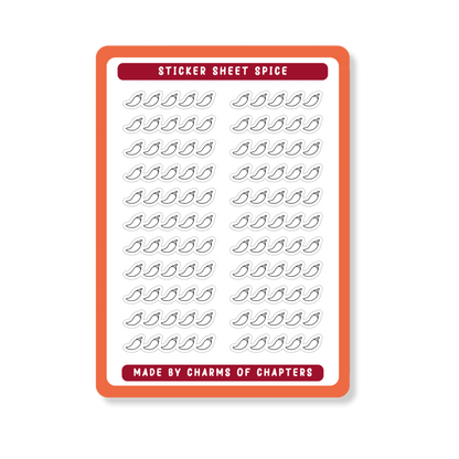 Stickervel Outline Spice met spicy romance illustraties
