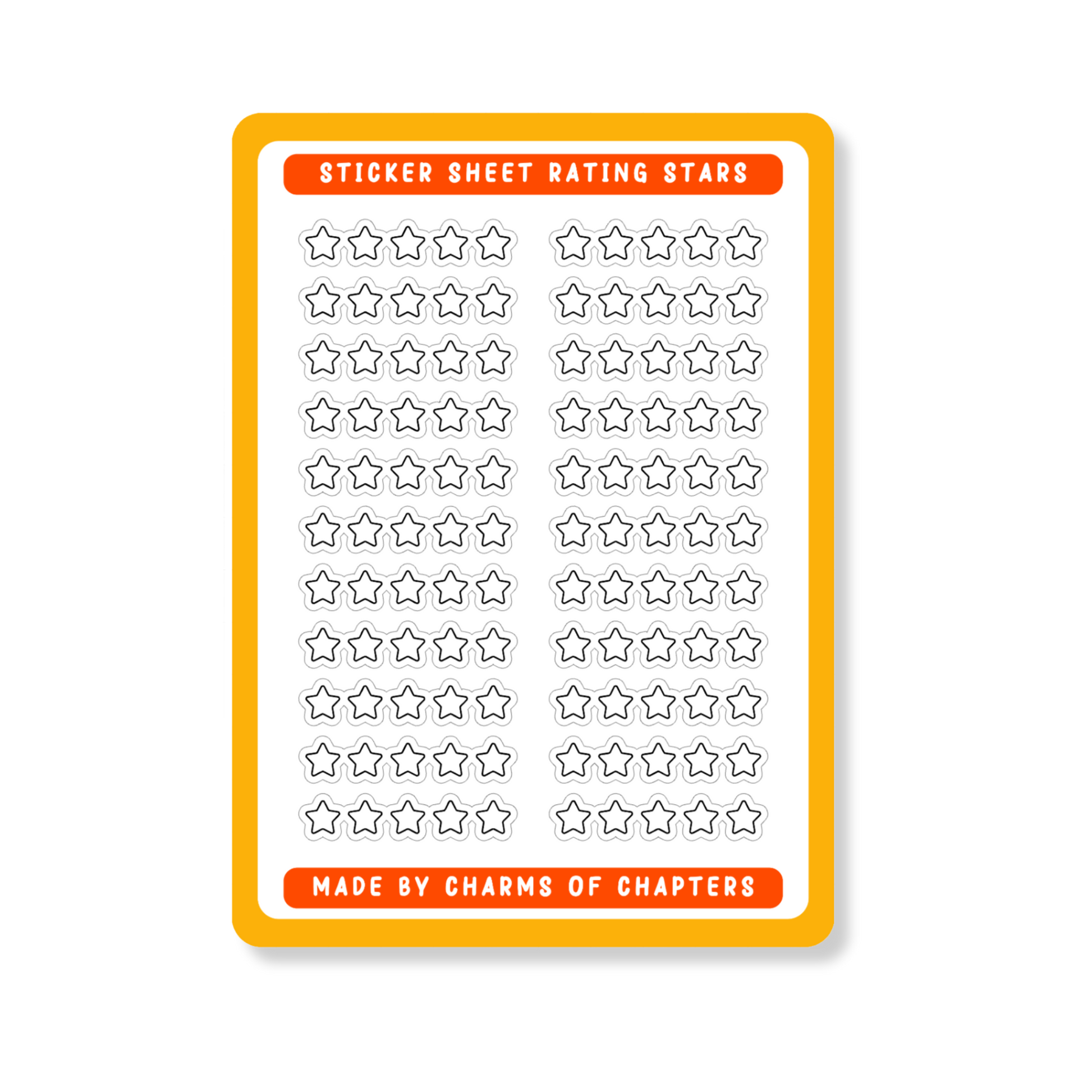 Stickervel Outline Stars met ster illustraties
