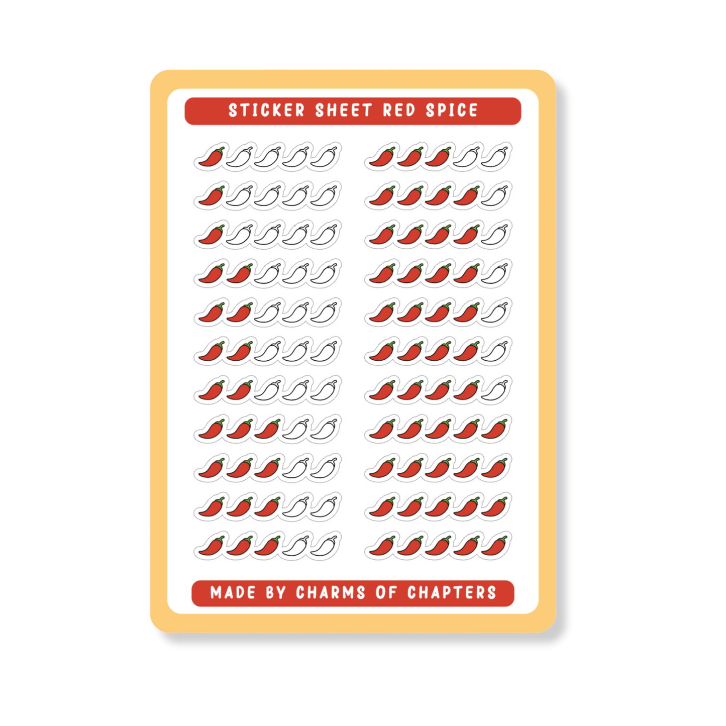 Stickervel Red Spice met rode spicy romance illustraties