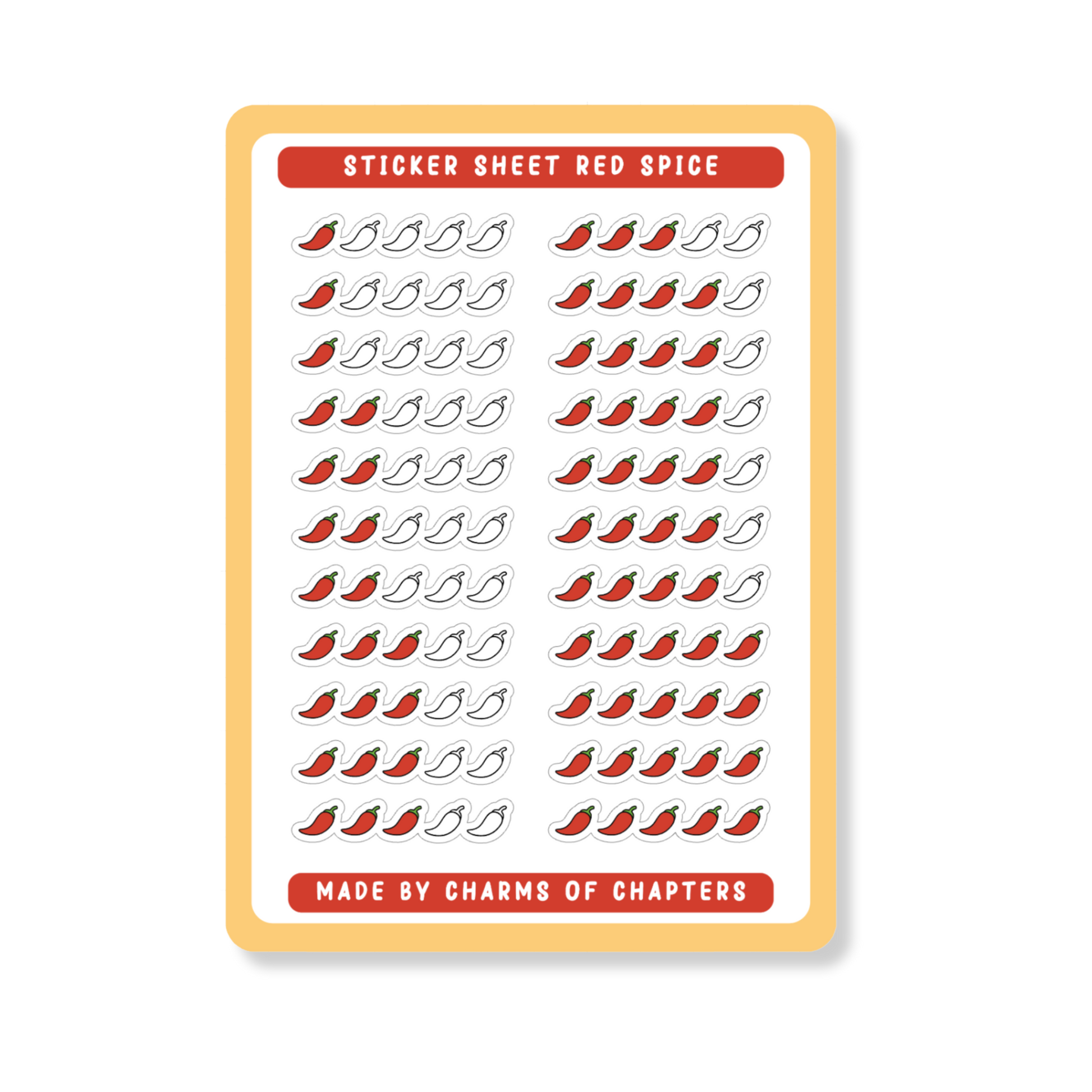 Stickervel Red Spice met rode spicy romance illustraties