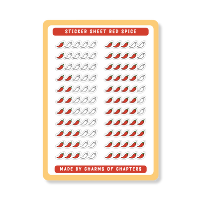Stickervel Red Spice met rode spicy romance illustraties
