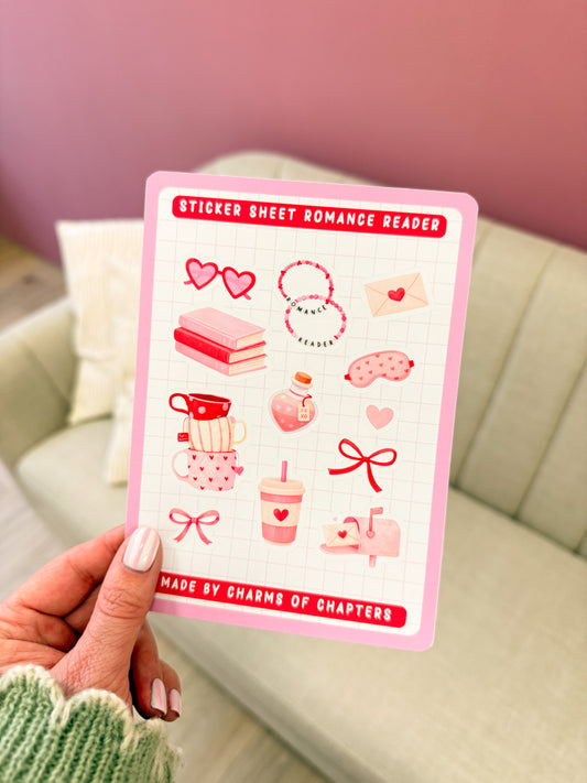 Productfoto van het Stickervel Romance Reader