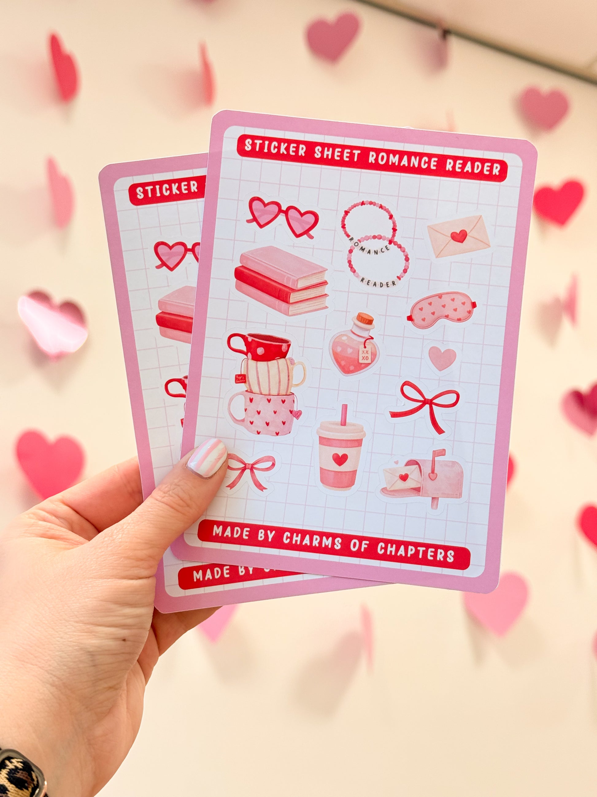 Stickervel Romance Reader van Charms of Chapters