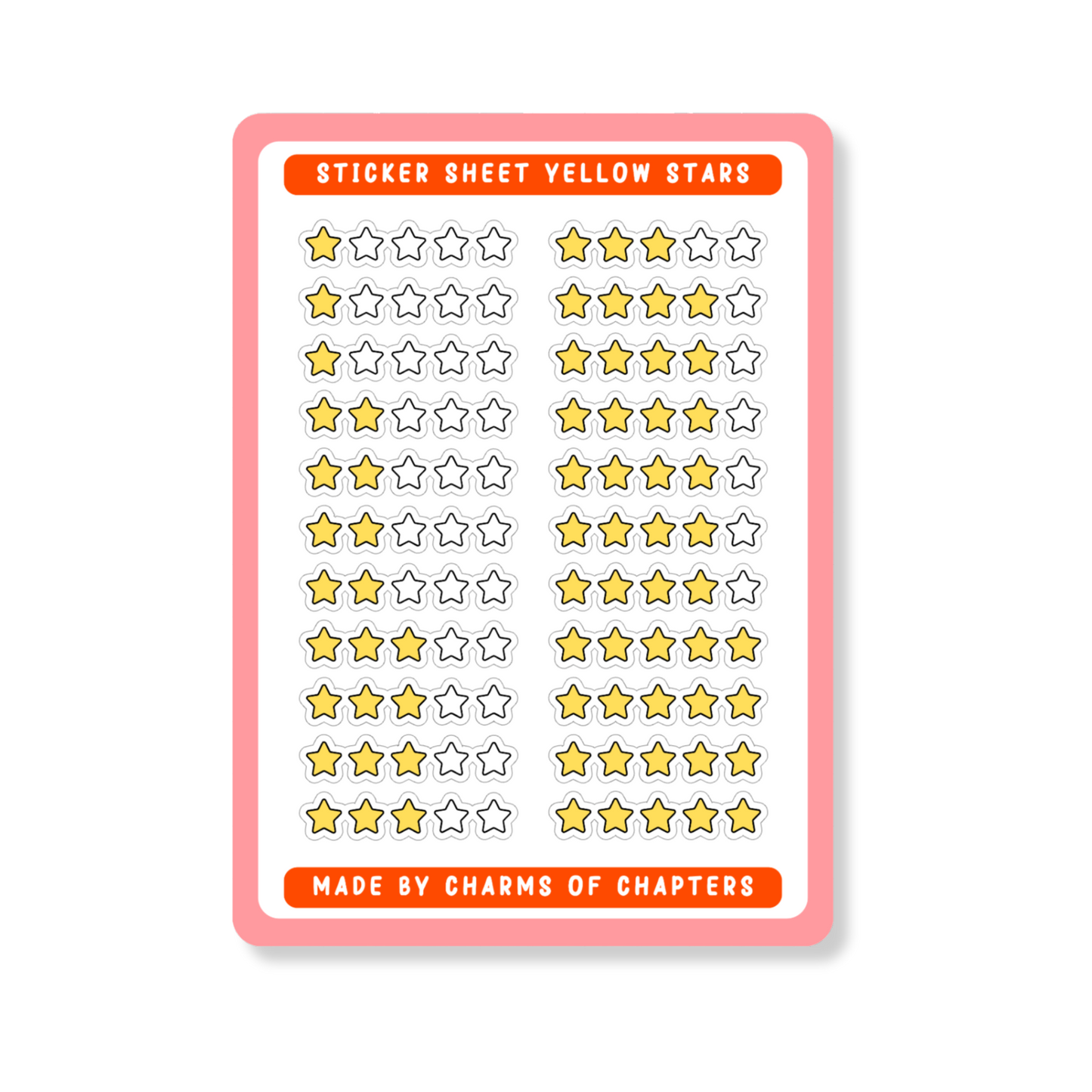 Stickervel Yellow Stars met gele ster illustraties