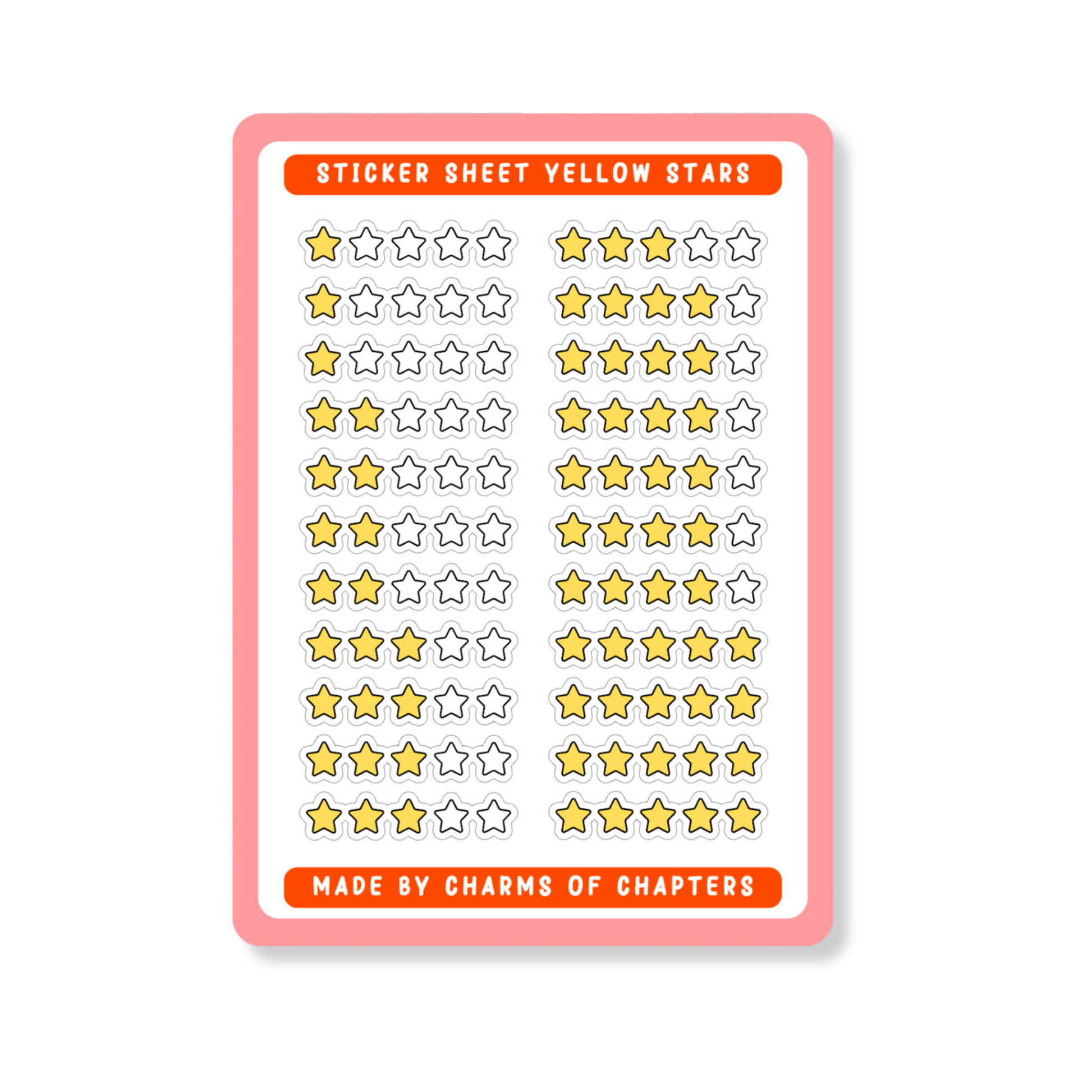 Stickervel Yellow Stars met gele ster illustraties