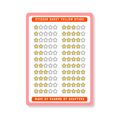 Stickervel Yellow Stars met gele ster illustraties