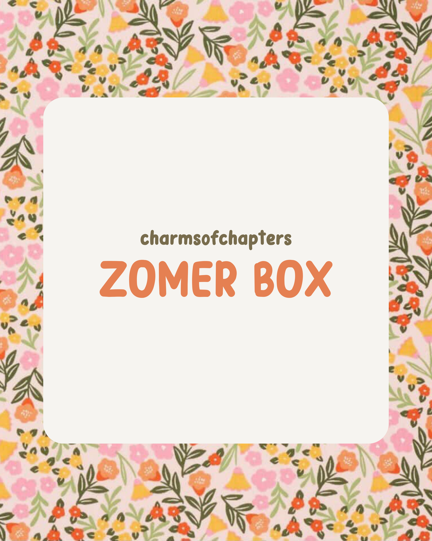Zomerbox voor boekenliefhebbers met zomerse bookish producten van Charms of Chapters.